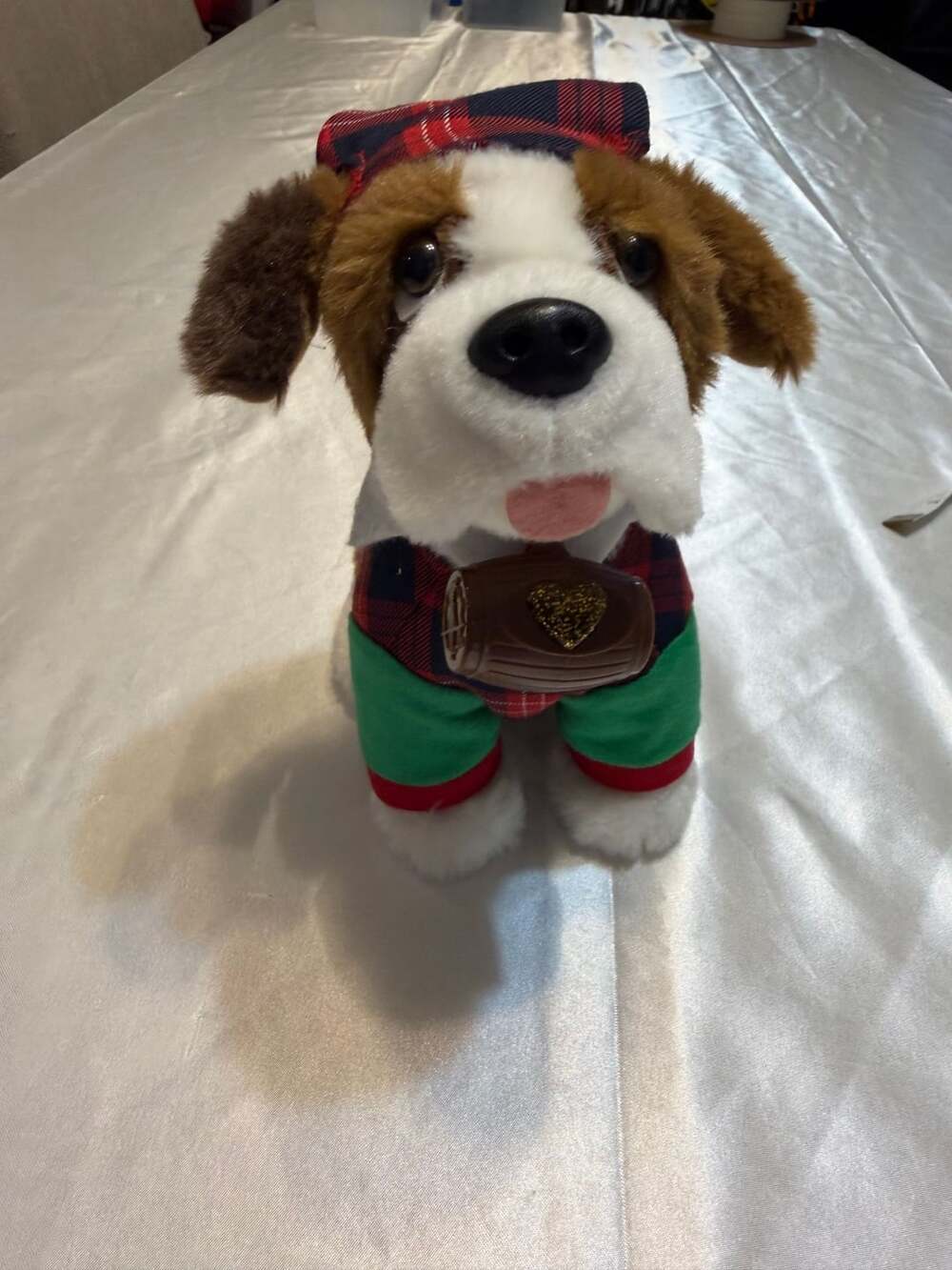 Elf Pets Saint Bernard Christmas Plush
